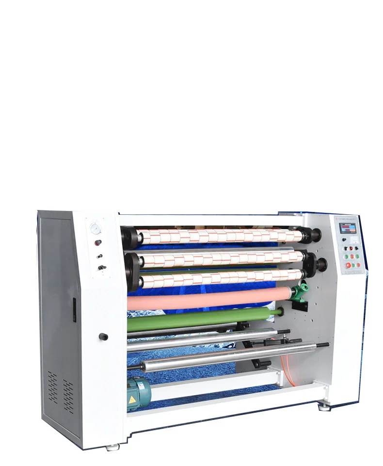 automatic Tape roll fixed-length slitting cutting rewinding labelling machine rewinder slitter cutter Latest Bopp Tape Slitting