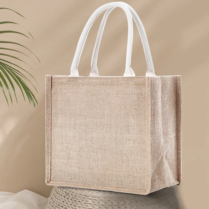 High Quality Women Bag for Gifts De Yute Reusable Grocery Laminated Shopping Jute Tote Bags