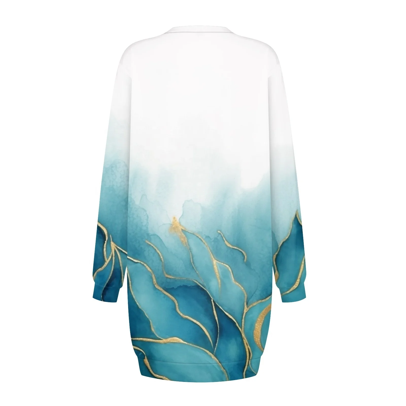 2024 Custom Floral Maxi Dress for Women Loose Silhouette with Long Sleeves Casual Style Autumn Winter Season OEM