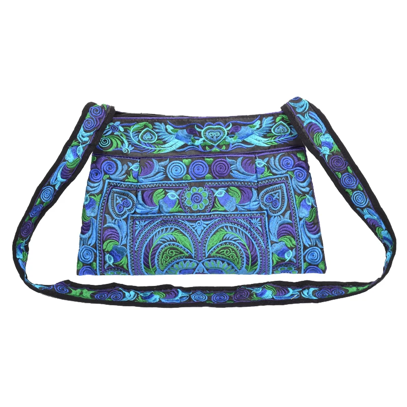 Professional supplier wholesale 100% rayon embroidery hmong bangkok pom pom purse bags