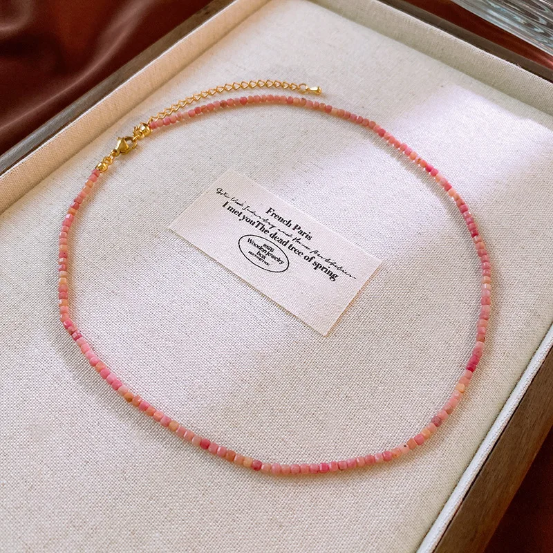 Dopamine Bead Pearl Beaded Necklace Fashion Temperamental Minority Clavicle Chain Personality All-Match Female
