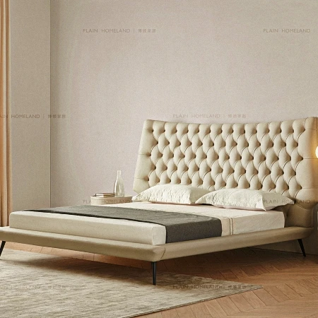Wholesale Modern Queen King Size Fabric Upholstered Beds