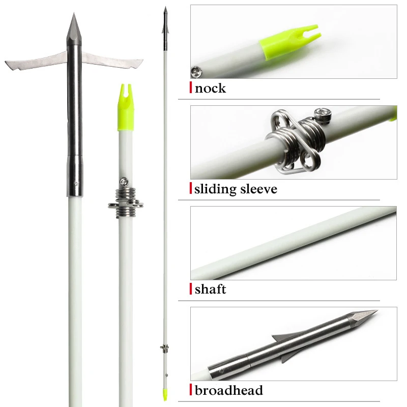 Recurve Bow Solid bowfishing Arrow Traditional Fishing and Hunting Outdoor Shooting Fishing Arrows