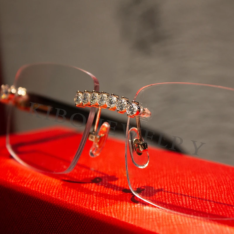 Wholesale Personal Custom Luxury Sunglasses Men Fine Jewelry 3mm VVS Moissanite Glasses For Men