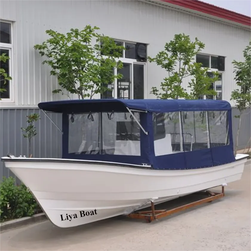 Liya 25ft CE passenger panga boats fiberglass fishing boat with deep v hull
