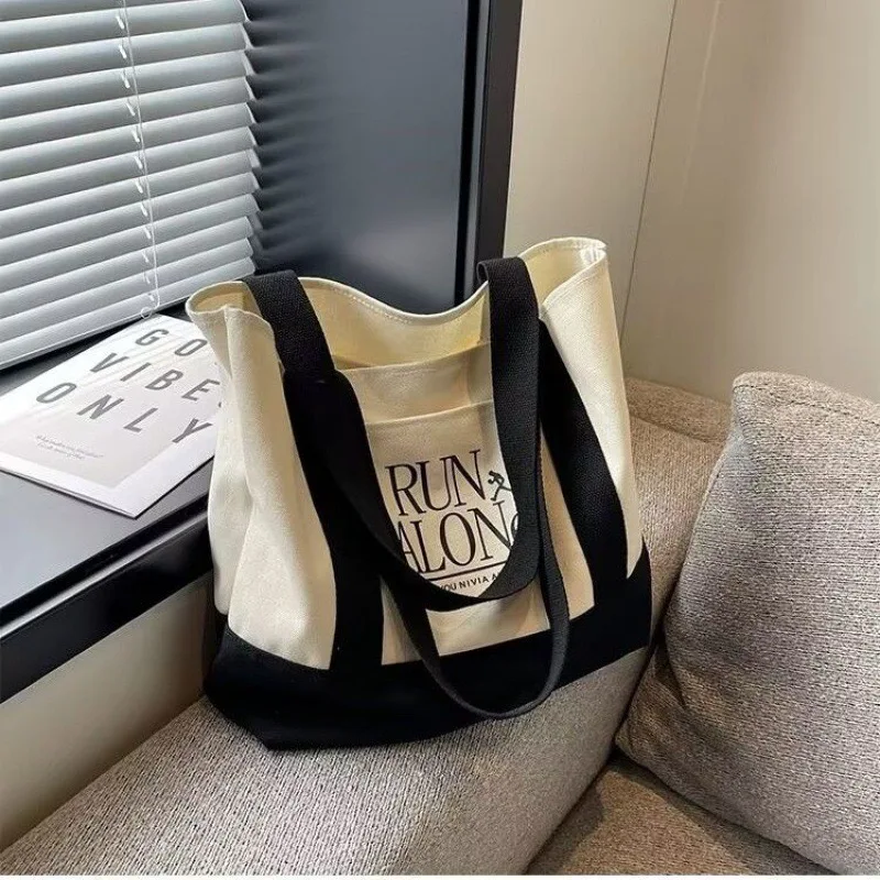 Custom Logo Factory Wholesale New Vintage Canvas Bag Single Shoulder Bag Large Capacity Tote Bag