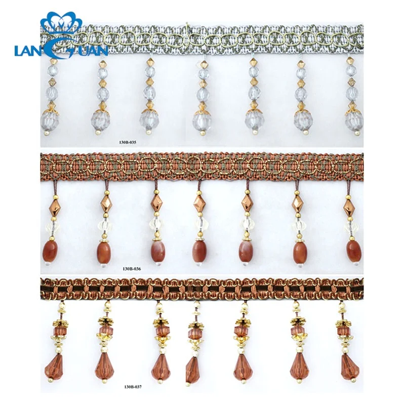 China supplier Beauty curtain tassel beaded fringes and trims