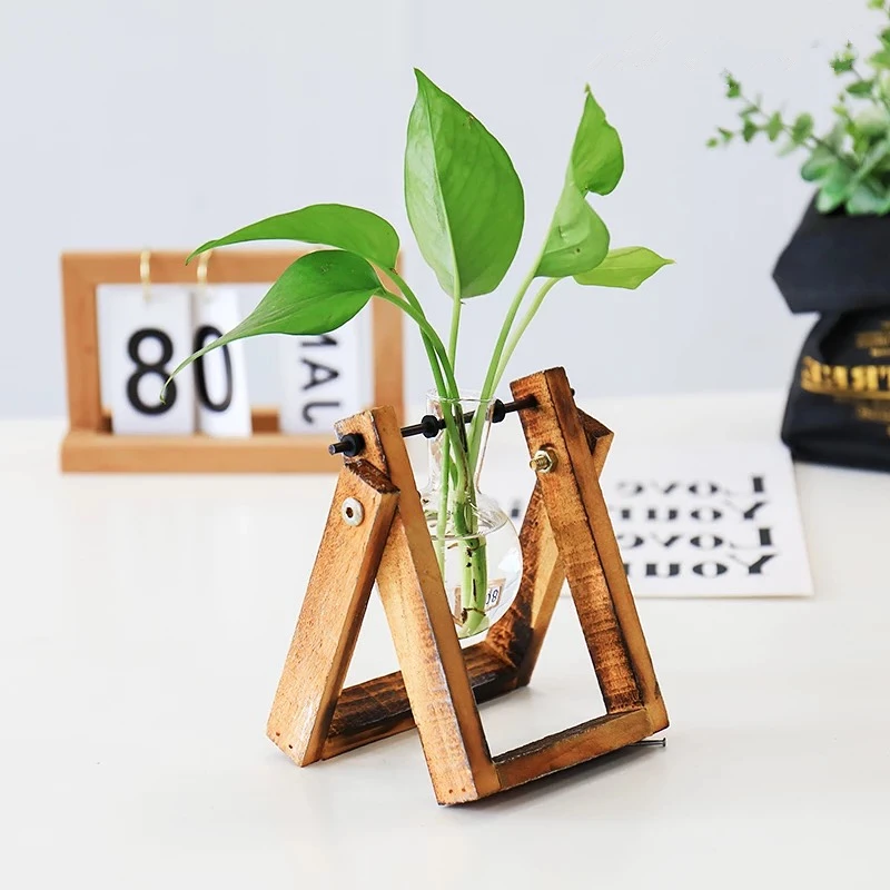 Hot Custom Solid Wooden Vases Natural Wood Flower Vases Home  flowers Decoration decorating outdoor stands