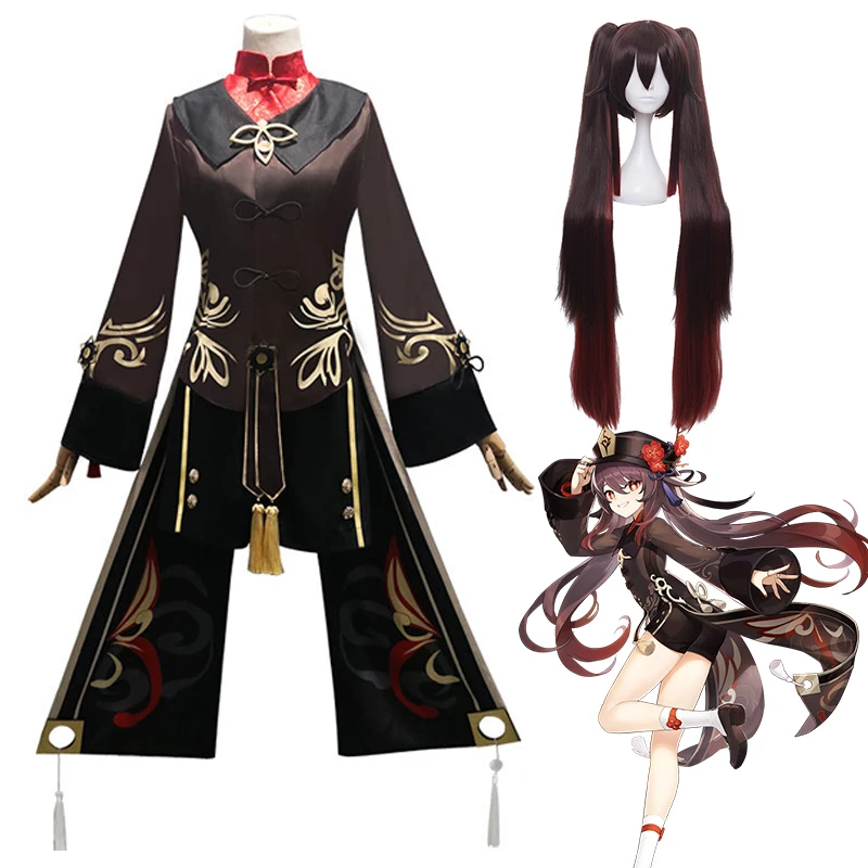 Genshin Impact Hu Tao Full Cosplay Costume Chinese Ancient Costume Halloween Carnival Clothes For Girls Ecoparty