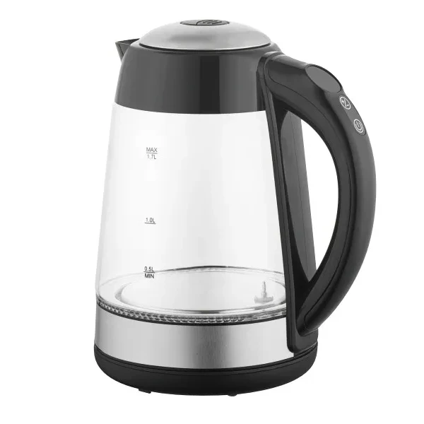 Cordless Glass Kettle for Household and Hotel Use with 1-Year Warranty Stainless steel  CE/RoHS/UKCA
