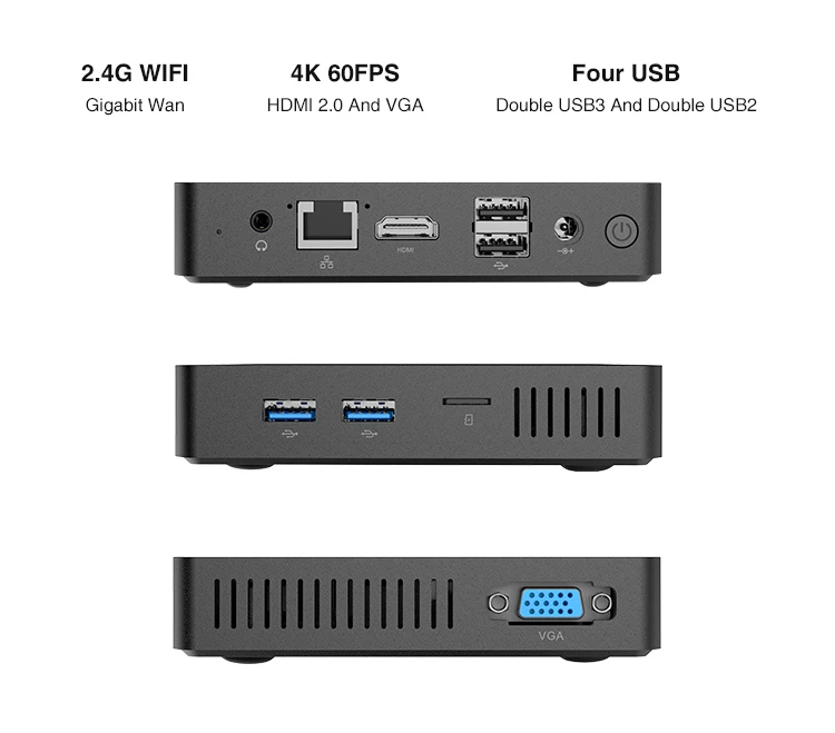 WIN10 Mini Desktop Computer N3350 6GB 128GB SSD Dual Band WiFi Gigabit Ethernet BT 4.0 Micro PC Mini PCs