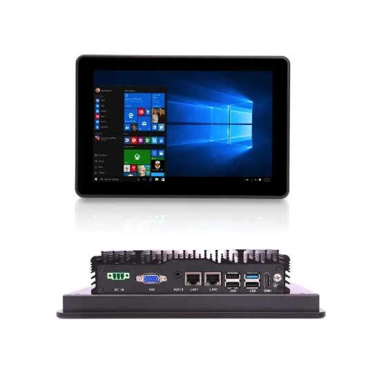 Fanless Industrial Mini PC I5 10210U 4*com 3*RS232/2*RS485 all in one computer touch panel pc industrial