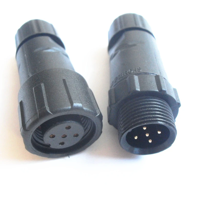 M14 waterproof electric connector 5 pins thread lock assemble male female plug