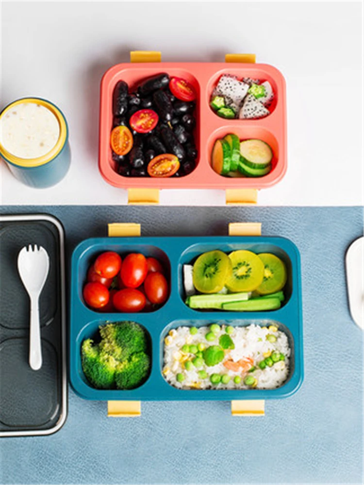 
4 Compartments High Quality Portable Pp Plastic Lunch Box For Children School Office 