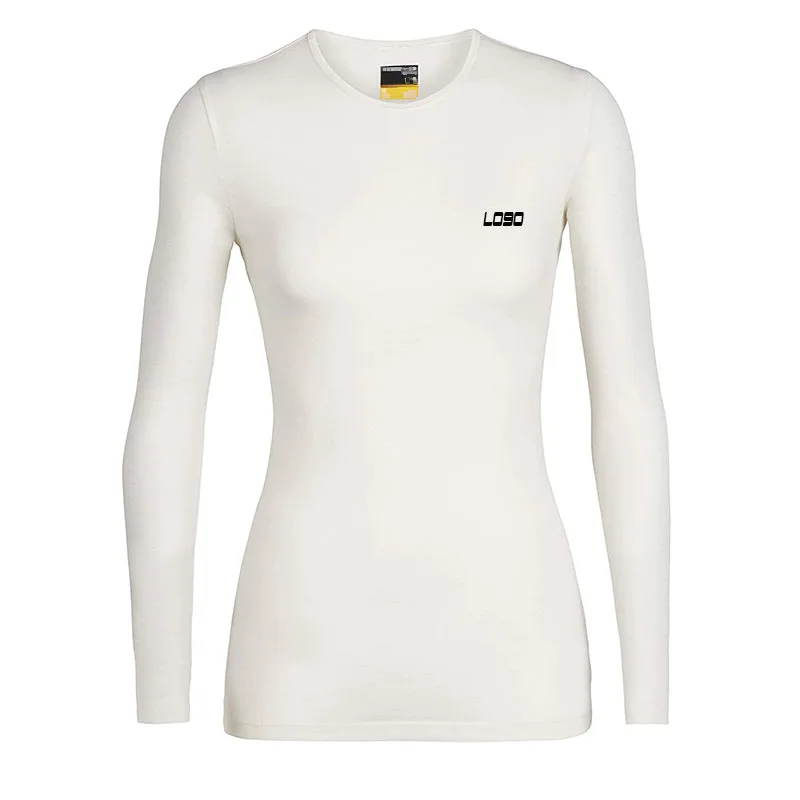 White compressed plus size nylon spandex long sleeve t shirt women tops soft undershirt wholesale sport gym yoga shirt
