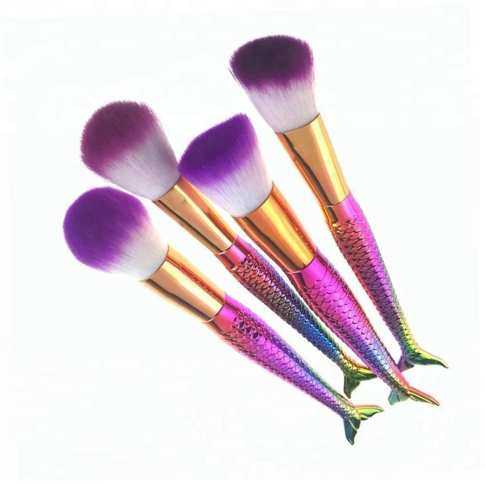 new style free shipping coverseco friendly  lip brush custom label angled 10pcs unbrand sigma rainbow mermaid makeup brush