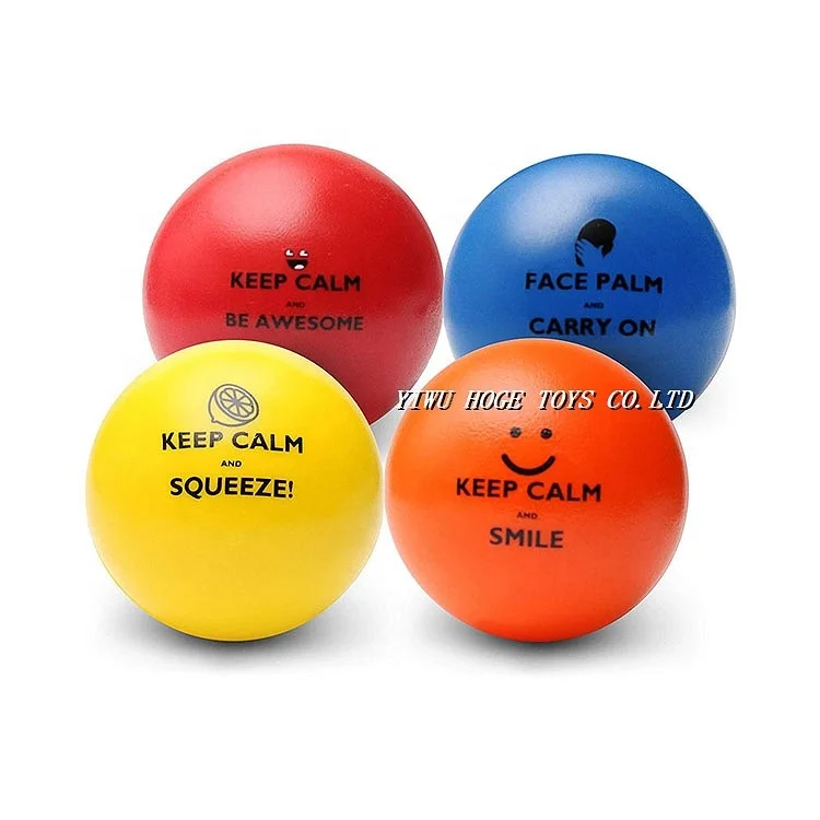 OEM manufacturers promotional pu ball round custom logo 6cm 6.3cm foam anti stress ball for adults