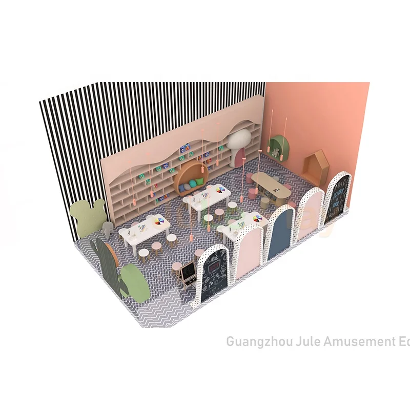 kids play cafe fashion style playground design learning room painting room drawing art corner for shopping mall playground