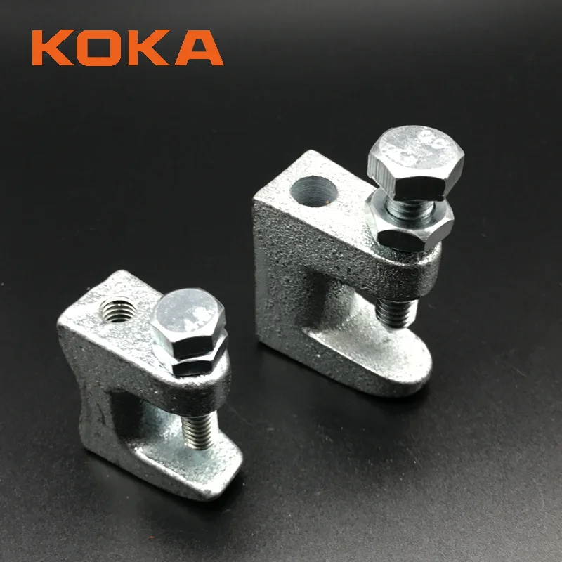 Universal Hot Dip Galvanized Strut Beam Clamps Malleable Iron M8 Threaded Rod Clamp