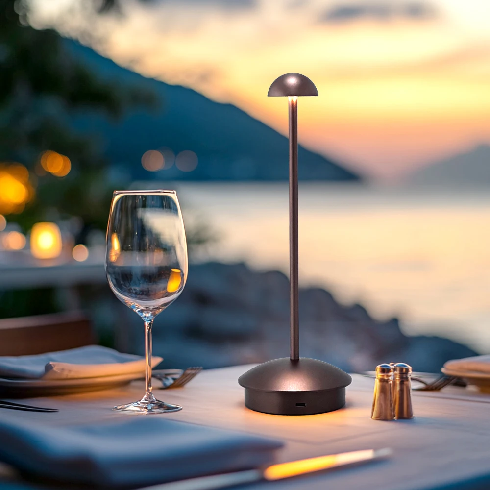 New Pattern Mushroom Table Lamp 2700K Home Decor Portable Light Cordless Restaurant Led Rechargeable Table Lamps Wireless Light