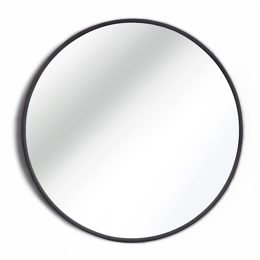 Design Decorative wall mounted diameter 40cm 60cm black metal frame round mirror