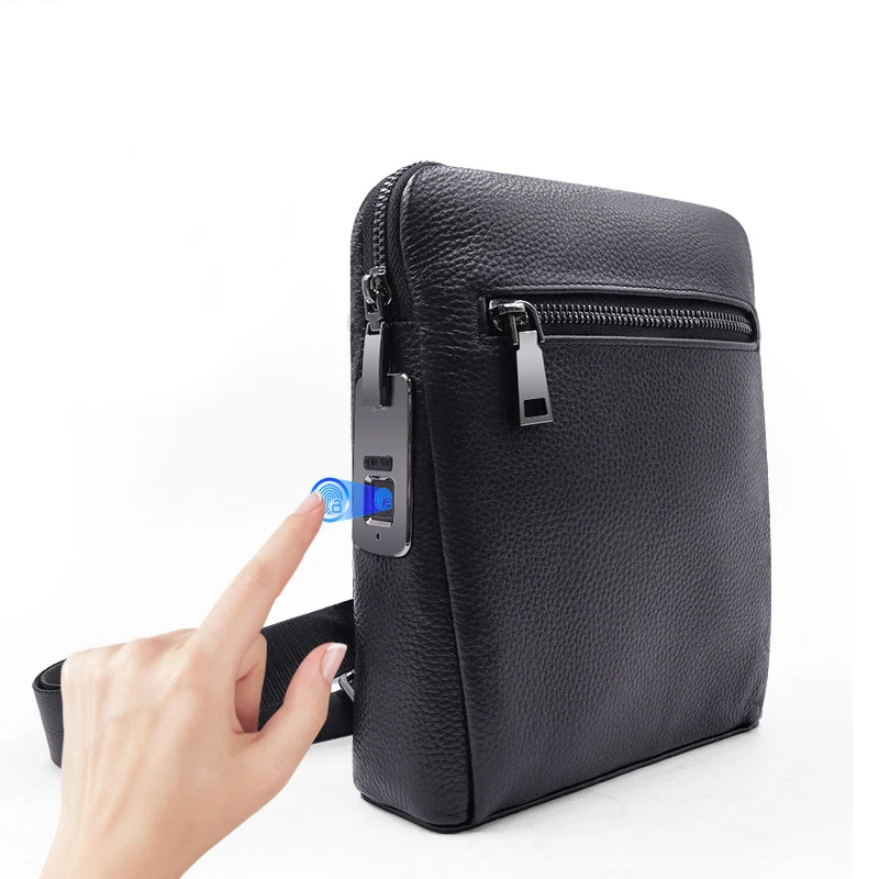 wholesale custom genuine leather business lightweight travel mini single shoulder crossbody sling messenger bag