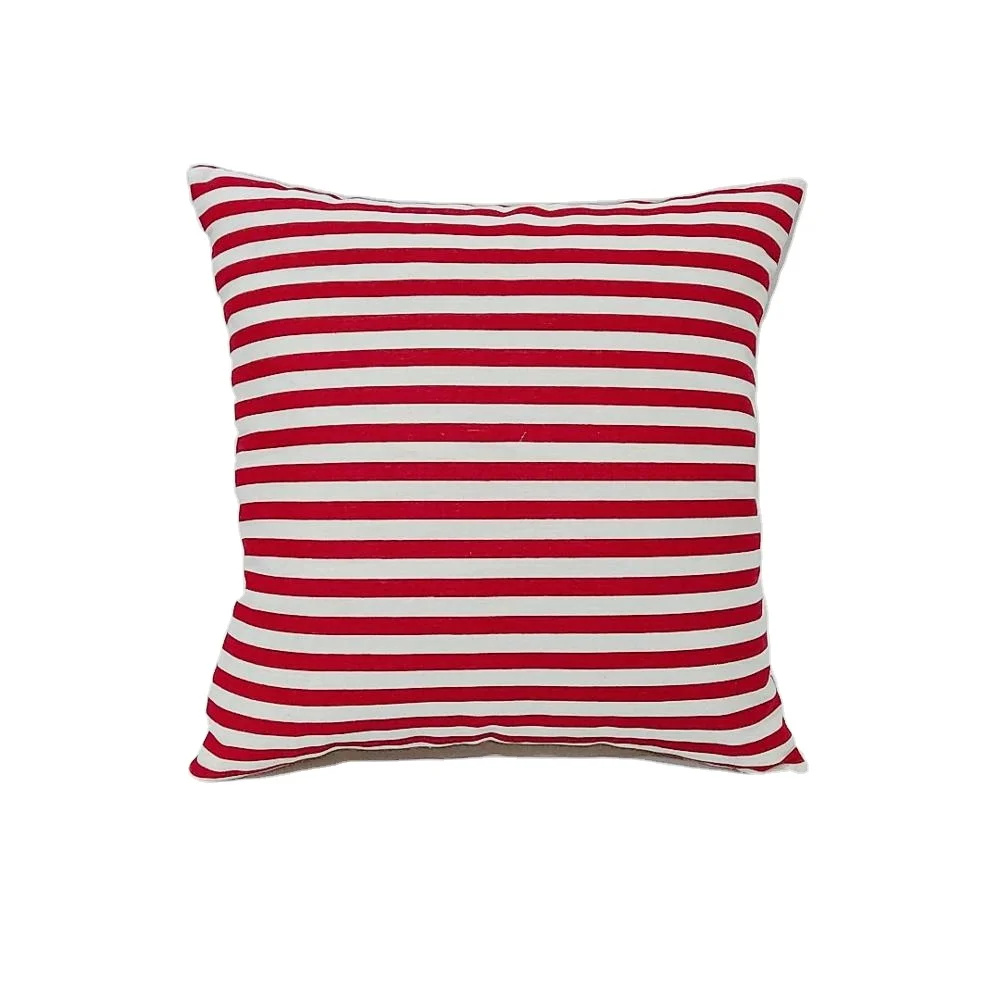
High quality striped cotton and linen fabric household printed sofa backrest pillow case cushion cover 
