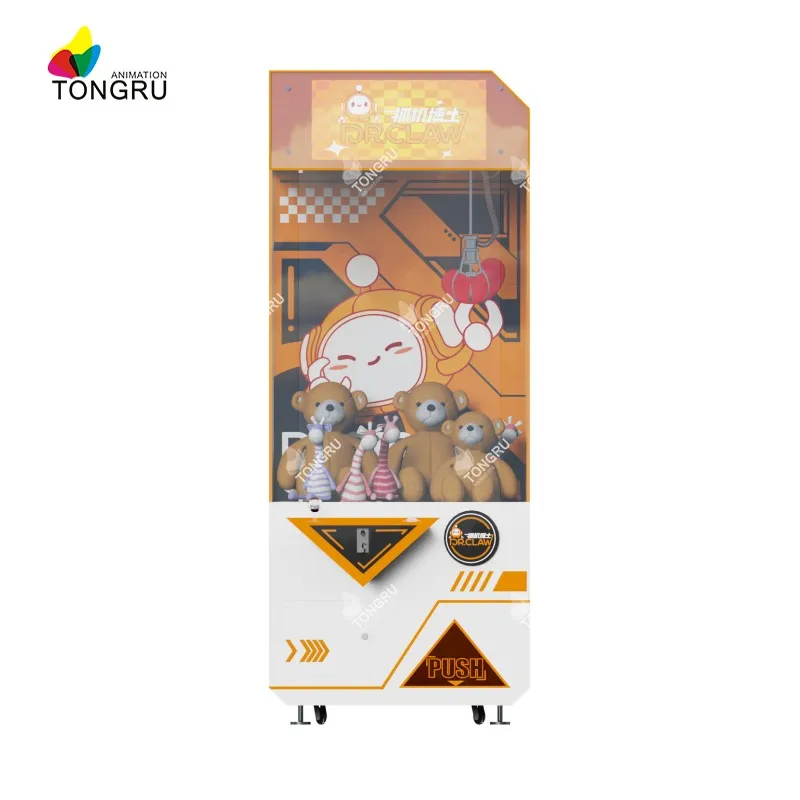 Wholesale Custom Coin & Bill Operated Arcade Claw Crane Machine Joystick Control Cheap Doll Claw Machine with Acceptor