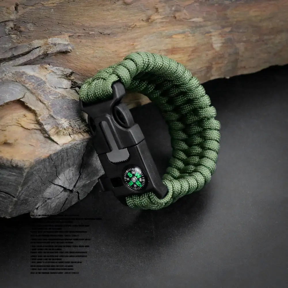 Hot Sale OEM Outdoor Survival Tactical Custom Bracelet with Compass