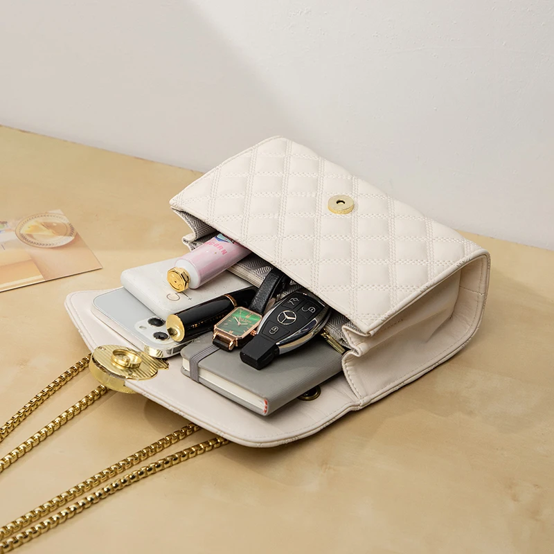 2022 designer lozenge leather chain armpit handbag ladies shoulder messenger messenger bag women