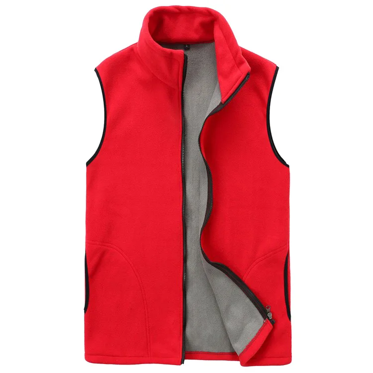 mens fishing vest 100% polyester sleeveless knitted fleece vest