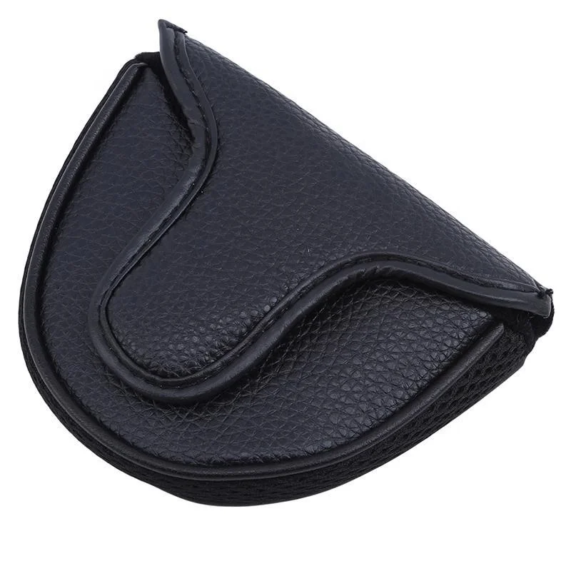 Black Red PU Leather Magnetic Golf Mallet Clubs Cover Custom Made Mallet Golf Putter Headcover