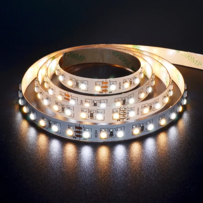 high cri ra 95-97 CCT 3528  12v 24v 2700k-6500k 120leds/m stripe tape cct led strip light 120 leds 3528