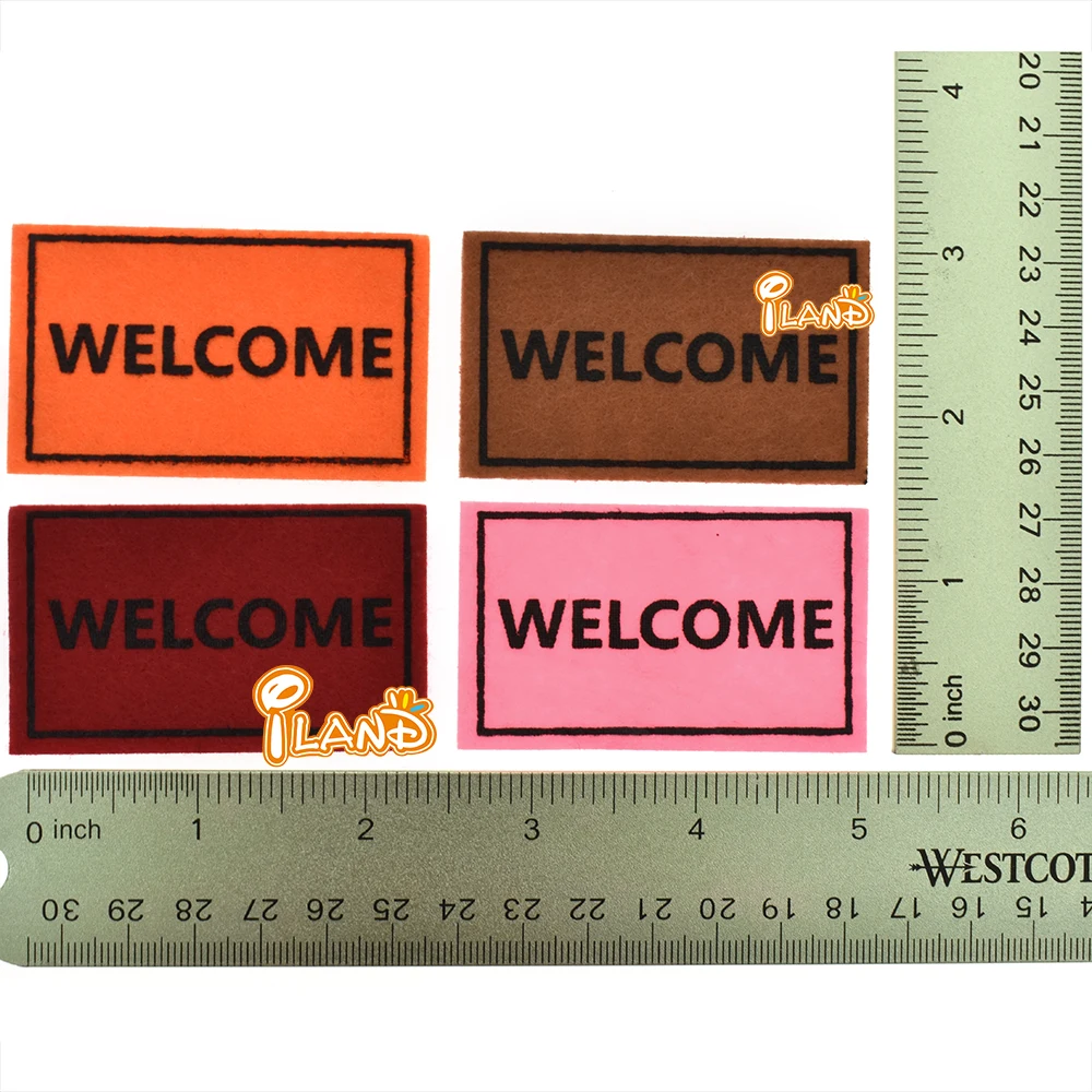 Dollhouse Miniatures Mini Welcome Doormat For Entrance Door Rug Cover Carpet Cloth Floor Diy Mats For Doll House Accessories