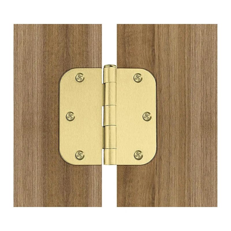 Factory 3.5 Inch Round Corner Brass Gold Door Hinge for Interior and Exterior Door