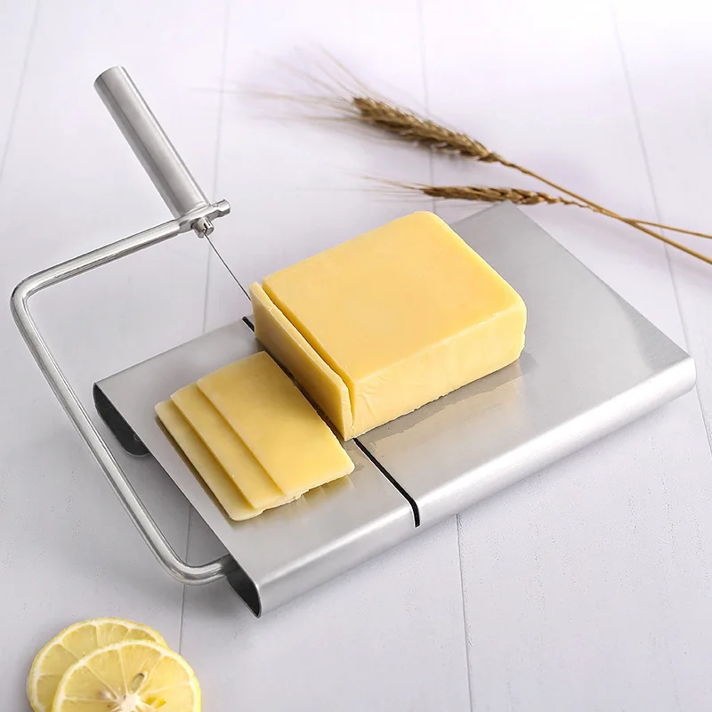 Stainless Steel Cheese Slicer with Wire Cheese Cutter for Block Soft Cheese