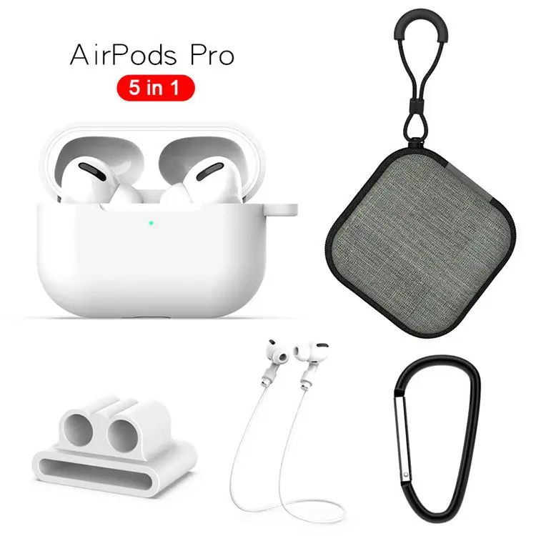 Силиконовый чехол для AirPods Pro, защитный чехол для AirPods Pro, набор аксессуаров для наушников с ремешком, сумка для хранения