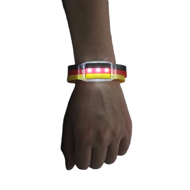 Light Up Country Flag Led Silicon Wristband Led Country Flag Bracelet