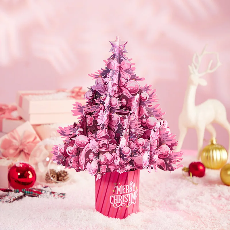 Explosive Christmas tree three-dimensional cards Christmas 3D cards flowers cards spot wholesale cross-border wholesale