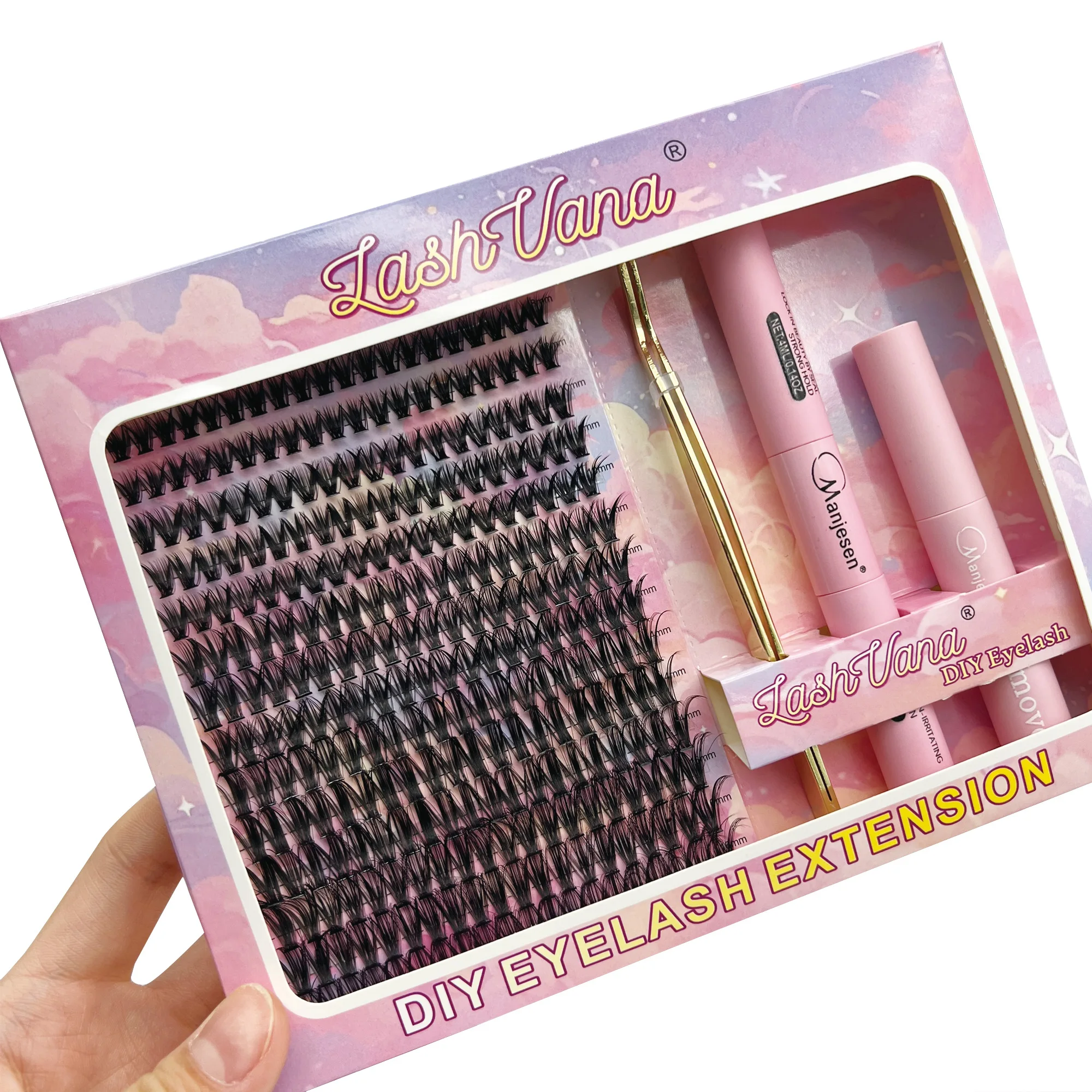 New Individual Wispy D Curl Segment Mink DIY Lash Clusters Eyelash Extension Trays Wholesale Private Label Cluster