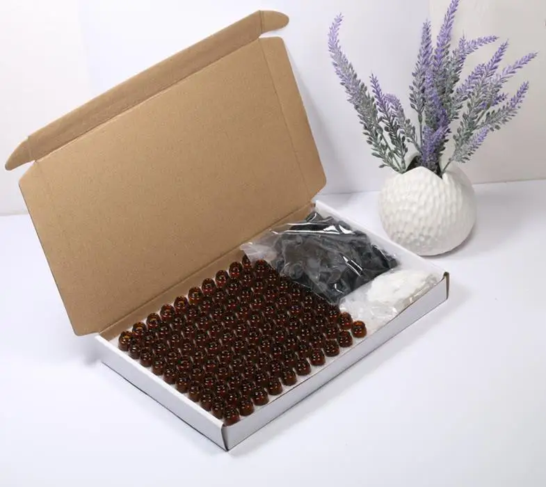 100 шт. в упаковке, 1/4 Dram, 1 мл, мини-флакон с янтарным стеклом doterra, флакон с эфирным маслом, бутылка для образцов с редуктором с отверстием