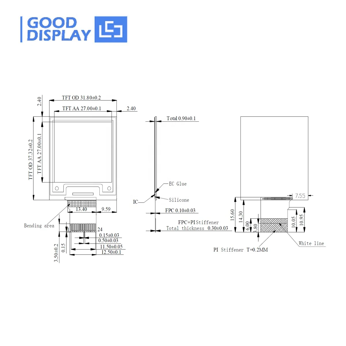  GooDisplay цена 1 54 дюймовый цветной дисплей Eink дешевая электронная