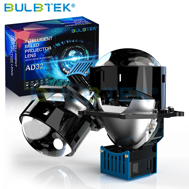 BULBTEK AD32 300W High Beam Low Beam 6000k 6500k Car BiLED 3.0 Inch Headlight Lens 30000lm Bi LED LED BiLED Projector Lens