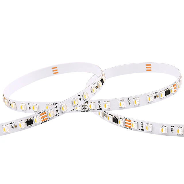 Ucs2904 Rgbw 12mm PCB Led Strip Dc24v 96leds/m Colorful Addressable Decorative Light Ic 2904 Pixel Strip Light