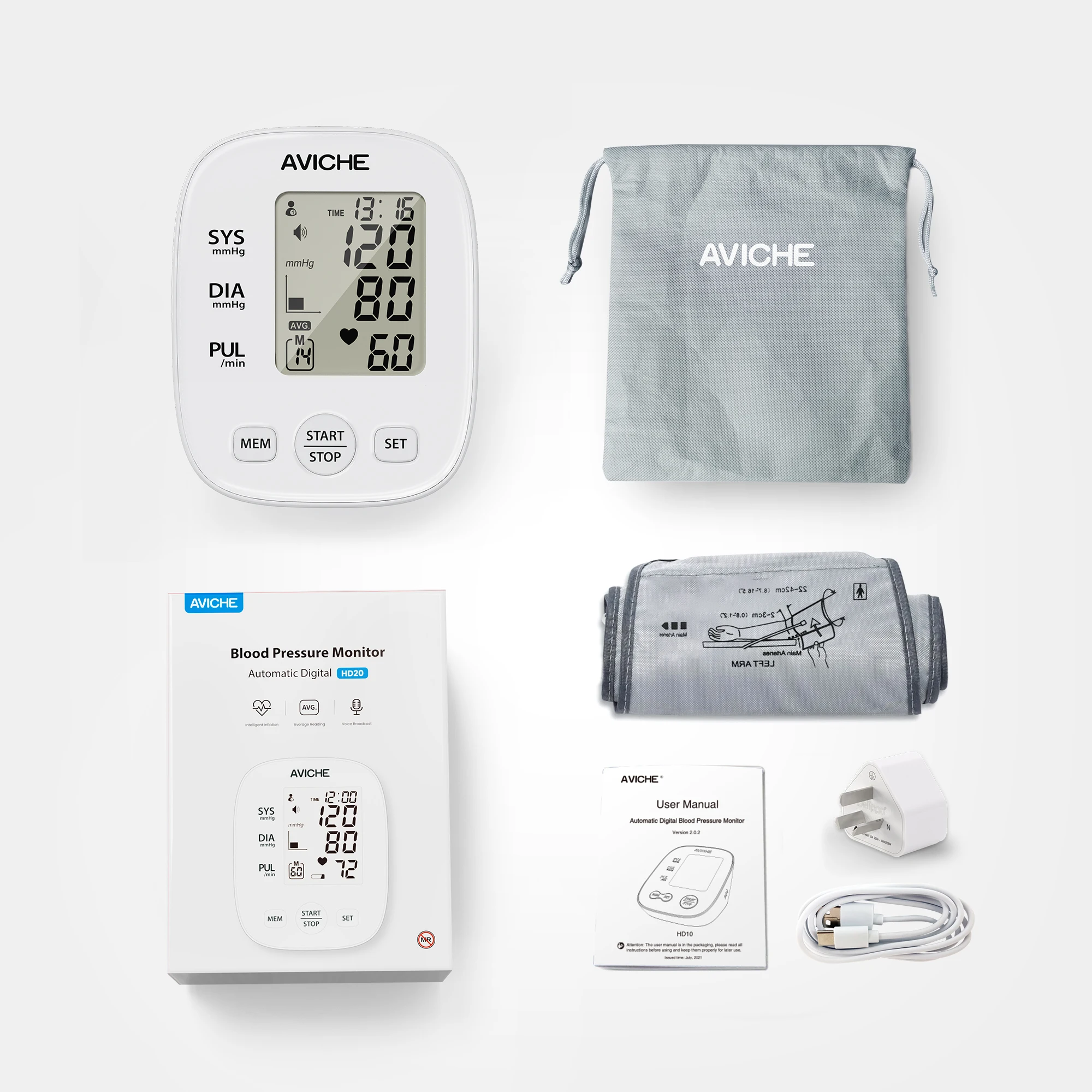Portable Automatic Home Tensiometro Digital Blood Pressure Monitor