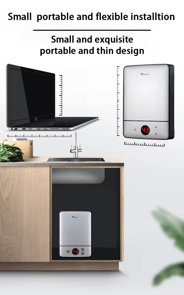 Hannover DSC  ODM wall mounted adjustable temperature electric tankless instant water heaters geyser no tank kitchen faucthet