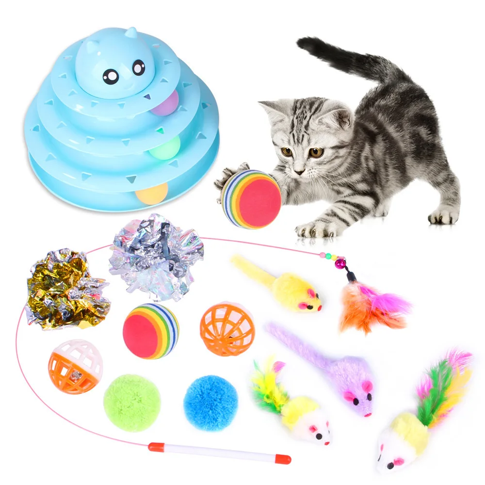 
2021 Amazon Cross Border Pet Toys Set Interactive Multiple Cat Toys Pet Supplies 