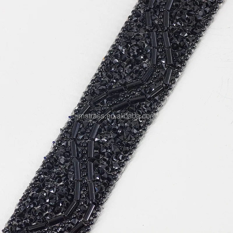 2.5 cm Iron on Strass Crystal Decoration Hot Fix resin Rhinestone Trim Ribbon Tape Roll for Clothes Cosmetic Boxes
