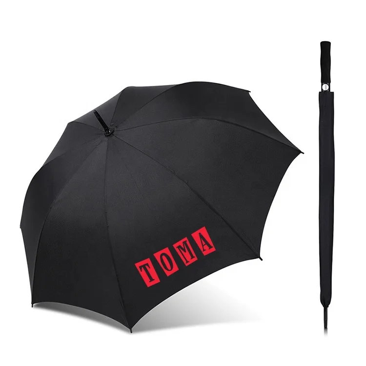 Promotion gifts business straight large size umbrellas double canopy grey golf umbrella custom with logo prints