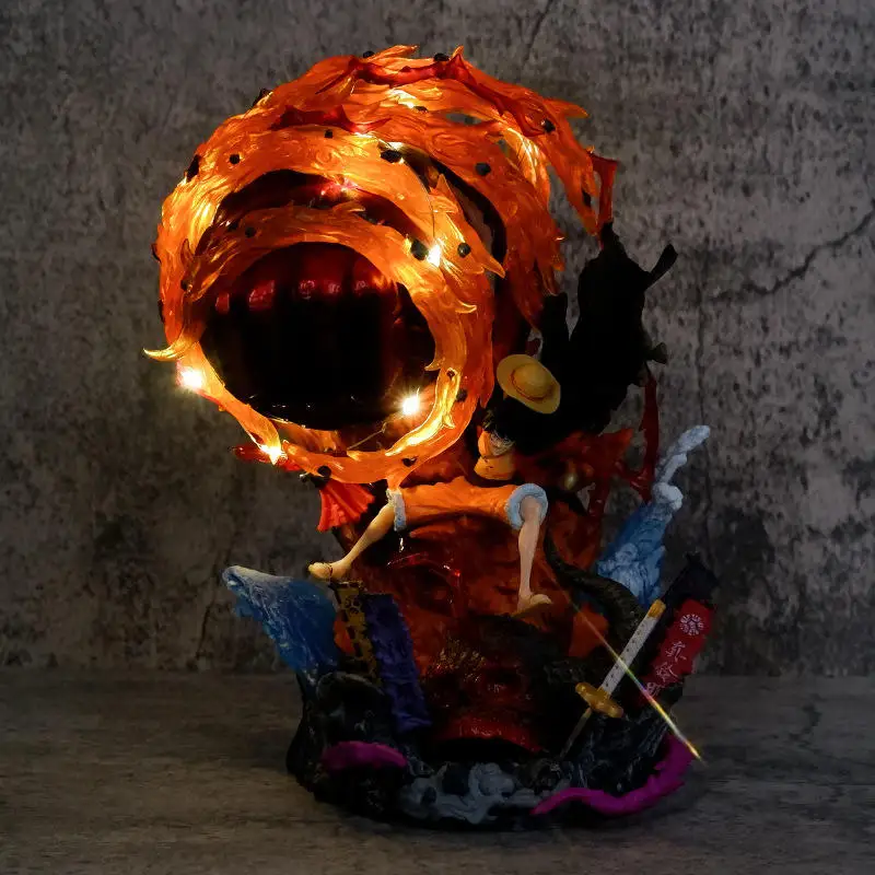 2024 BoTu Anime Luffy Figure Gk Gear 5 Monkey D. Luffy Action Figure Statue Big Karma Fire PVC Collection Model Toys Gifts